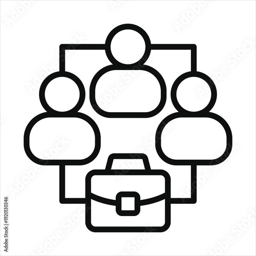 workforce planning icon in outline style vector illustration