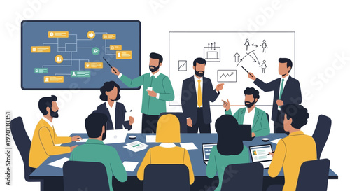 Business Meeting Team Collaboration Strategy Discussion.