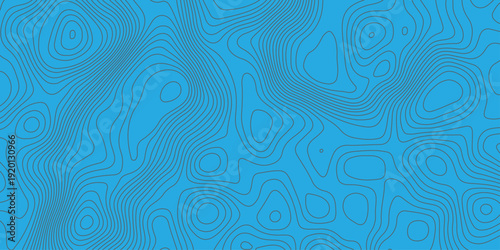 Modern Blue Contour Topography Background with Flowing Elevation Line Texture