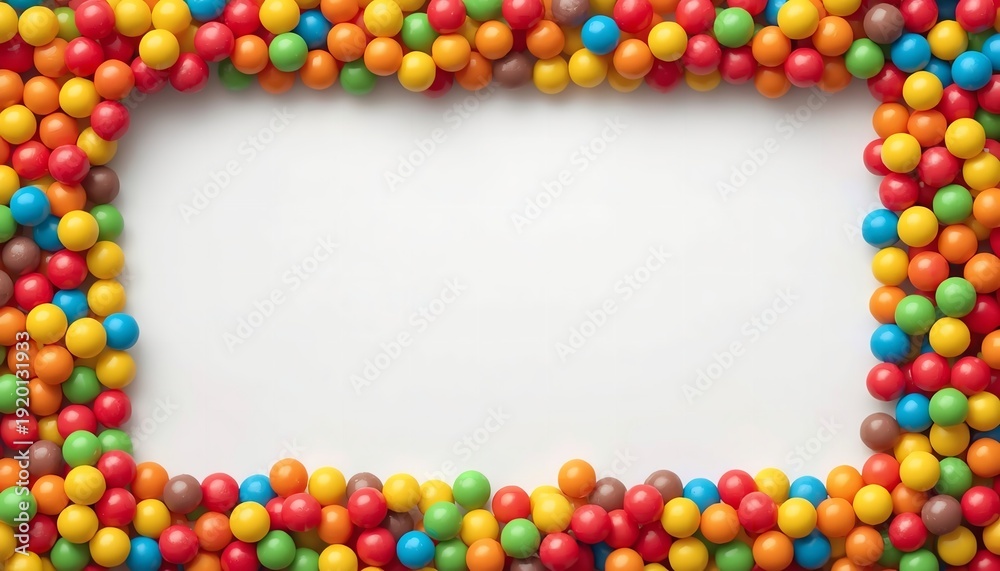 Obraz premium A colorful frame made of candy on a transparent background