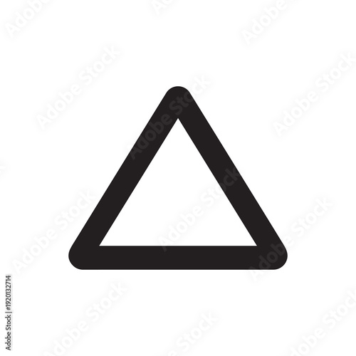 Black triangle outline on white background