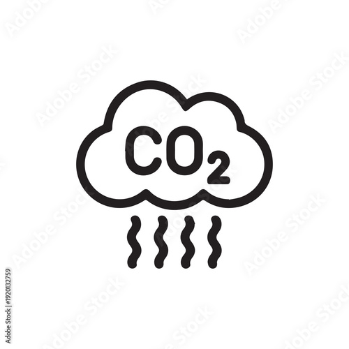 Carbon dioxide cloud icon symbolizing pollution and emissions