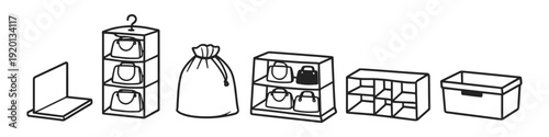 Various storage solutions for organizing handbags and accessories efficiently