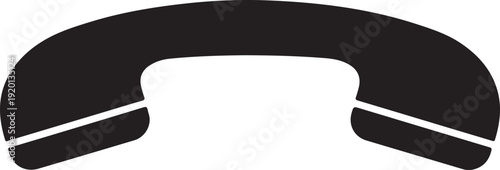 Simple phone handset communication icon design featuring a clean and modern silhouette style