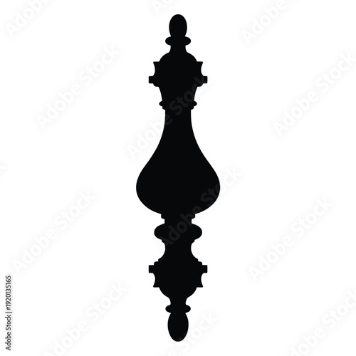 A stark black silhouette of a chess queen against a white background