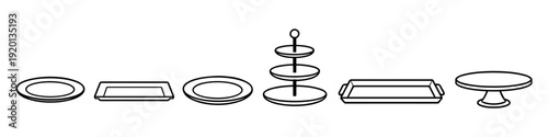 Collection of various serving platters and dishes for food presentation