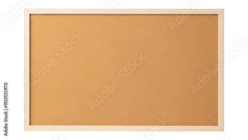 Empty cork bulletin board with a light wooden frame on a black background cork board