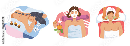 Flat Spa Treatment Relaxation Scenes