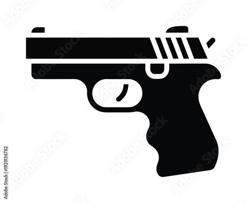 Vector of a handgun with visible details