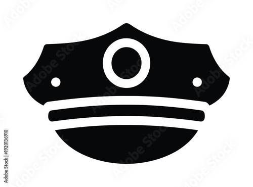 Vector of a police officer's hat with a badge design