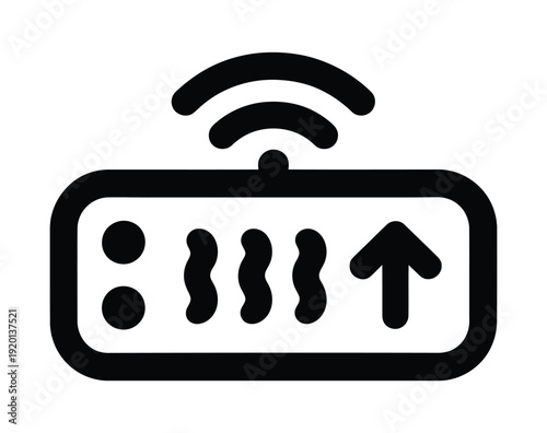 Vector of a wireless remote control with signal waves