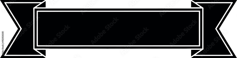 Obraz premium A simple black banner icon on a white background is visible.