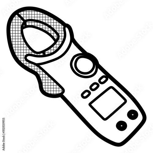 ampere pliers line art vector, editable lines