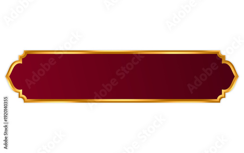 Free Download Royal red title banner with golden trim – A luxurious red banner with gold accents, designed to highlight titles, headlines, and messages in posters, invitations, covers, and premium branding layouts - GFXLoad