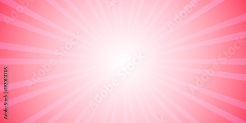 Candy color sunburst background. Abstract pink cream sunbeams design wallpaper. Colorful spinning lines for template, banner, poster, flyer. Sweet rotating cartoon swirl or whirlpool. Vector backdrop