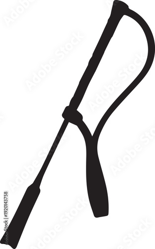 Black silhouette of jockey whip illustration isolated on transparent background vector
