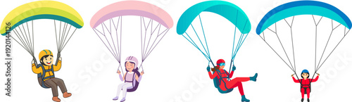 Person Paragliding Illustration