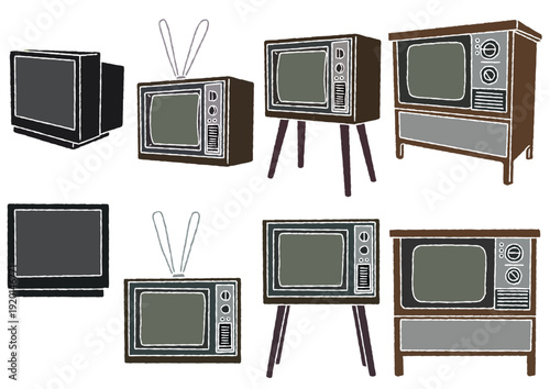 ブラウン管テレビ8種　版画