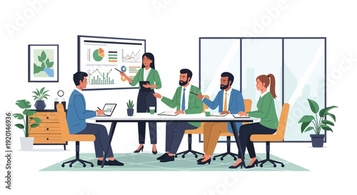 Business Meeting with Presentation and Discussion.