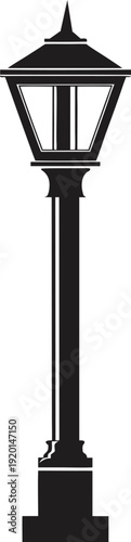 A striking black silhouette of a decorative column on transparent background