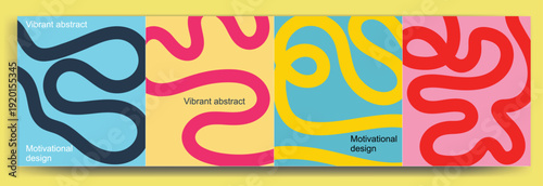 Vibrant Abstract Wavy Line Art Collection