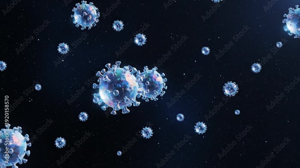 Pathogens Vector 3d Immersive 3D visualization of multiple pathogen cells, dynamically ...