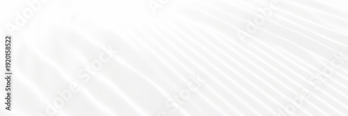 Foto White wavy cloth  background. Rippled fabric wave
