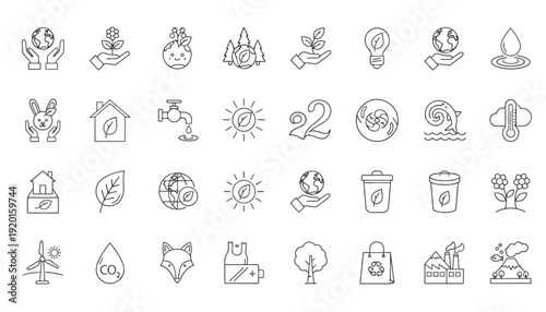 The JSD 22.ai collection features various icons depicting nature and environmental conservation.