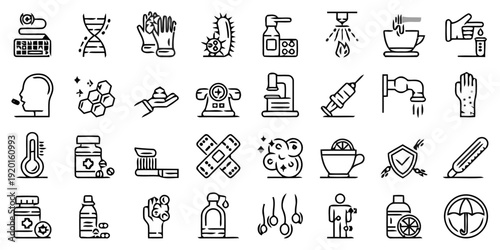 Collection of various icons depicting everyday objects and symbols