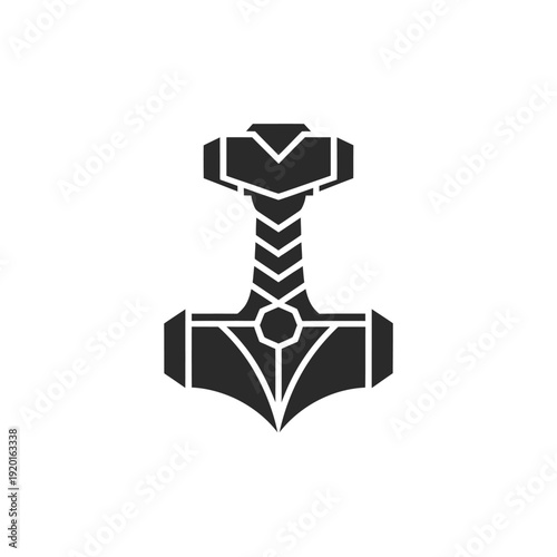 A stark black silhouette of mj lnir thor s iconic hammer