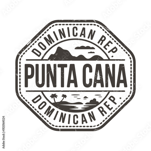 Vintage style travel stamp for punta cana dominican republic destination