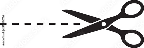 Set hair cut scissor icon. Scissors vector design element or logo template. Black and white silhouette isolated.