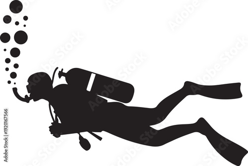 Scuba diving silhouette