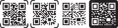 Qr code black white background barcode scan