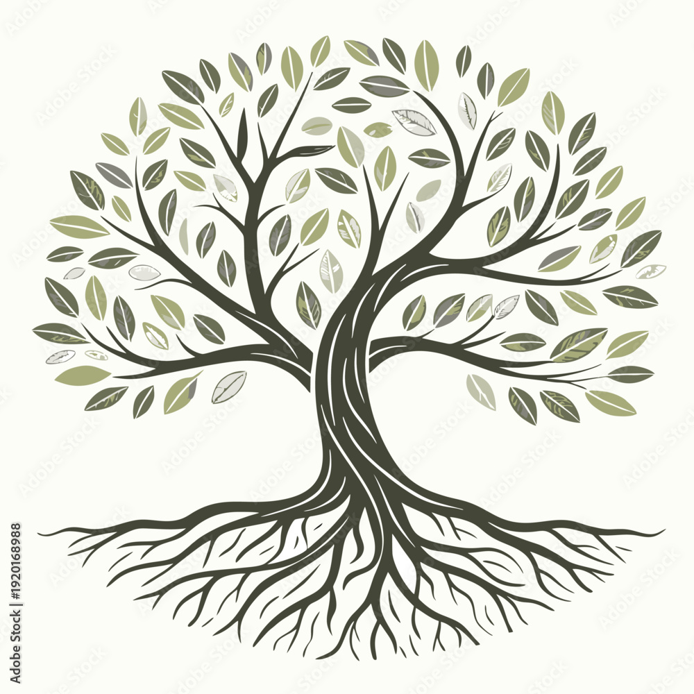 Obraz premium logo design vector icon illustration elegant tree symmetric