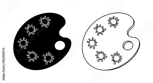 Painter palette with snowflakes, winter art tool, festive season creativity Vector