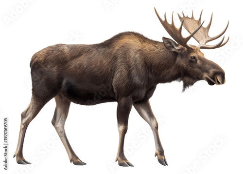 Moose, animal, wildlife, antlers, nature, mammal, isolated on transparent background