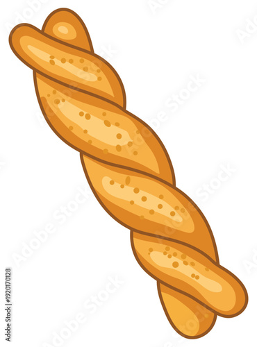 Baguette vector illustration of golden crusty French bread