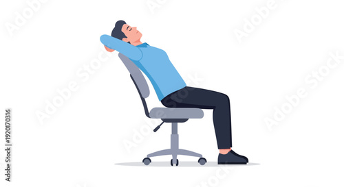 Office Worker Stretching on Chair Break Illustration