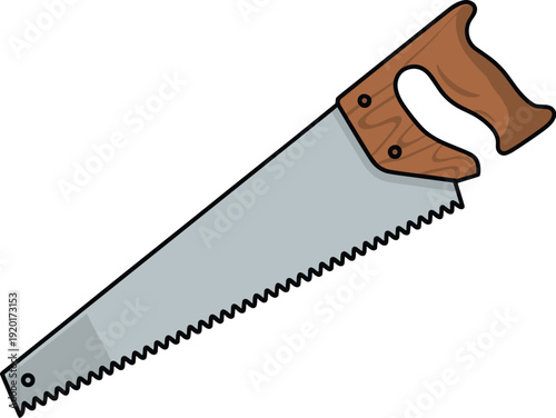 Hand saw vector on white background.