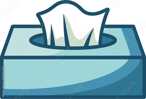 Tissue box with white tissue vector on white background.