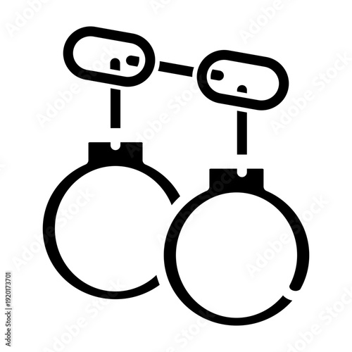 Handcuffs Vector Glyph Icon Design