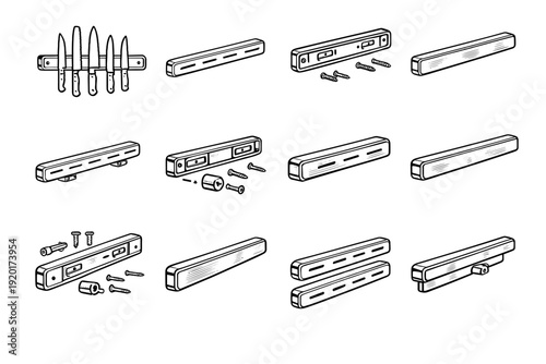 Hardware vector matte magnet minimalist profile magnetic icons texture geometry icon knife