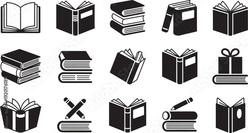 Black and white book set book collection