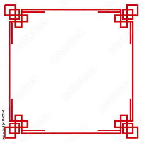 赤色中華風コーナー装飾フレーム（バナー／ヘッダー向け・春節イベント背景素材）