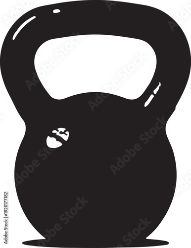 Kettlebell or girya weight training equipment flat vector icon for exercise apps and websites