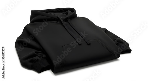 Black Hoodie Sweatshirt Isolated on White