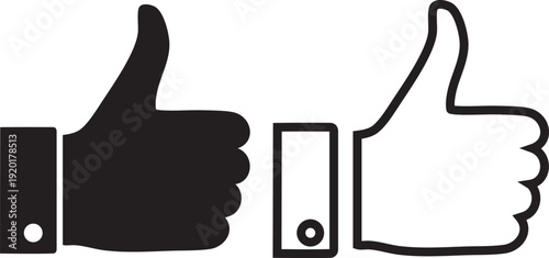 like icon isolated on white background. Thumbs up icon social media icon