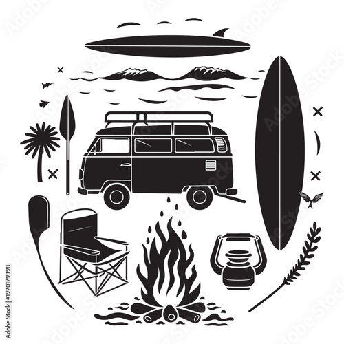 Beach vacation travel surfing adventure surf camp road trip