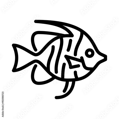 Fish outline icon. Fish line illustration.